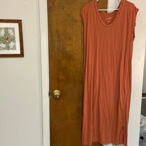 Large Copper Cotton Tshirt Dress
